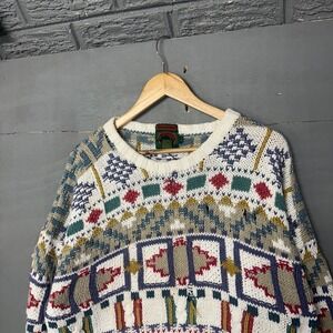 Boston Trader Limited Edition Knitted By Hand Fair Isle Sweater Mens L